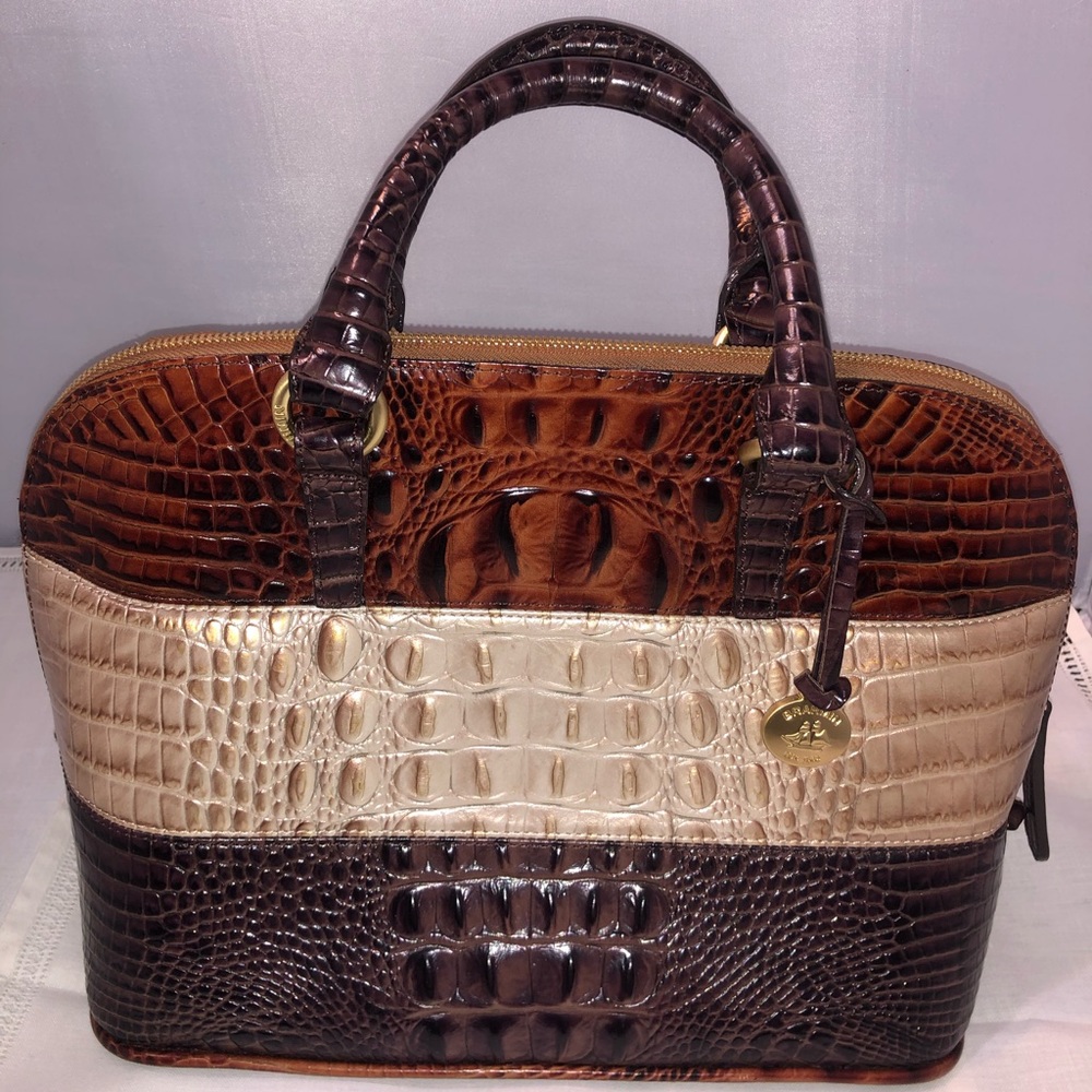 Brahmin Purse Crocodile Embossed Satchel